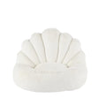 Fauteuil en Peluche Blanc en Forme de Coquillage