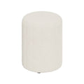Tabouret rond en tissu bouclé beige - Élégance et confort moderne.