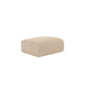 Pouf rectangulaire en tissu beige doux
