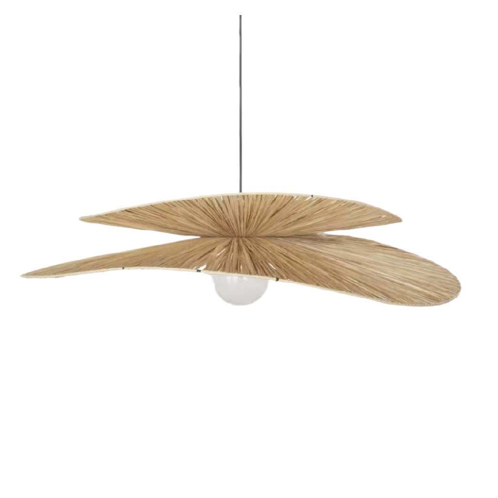 Suspension en rotin tissé - Couleur : Beige naturel